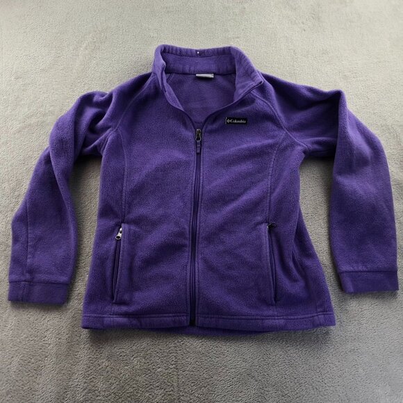 Columbia Women Fleece Jacket Size XL Full Zip Staand Collar Outdoors Purple Cozy - Picture 11 of 12